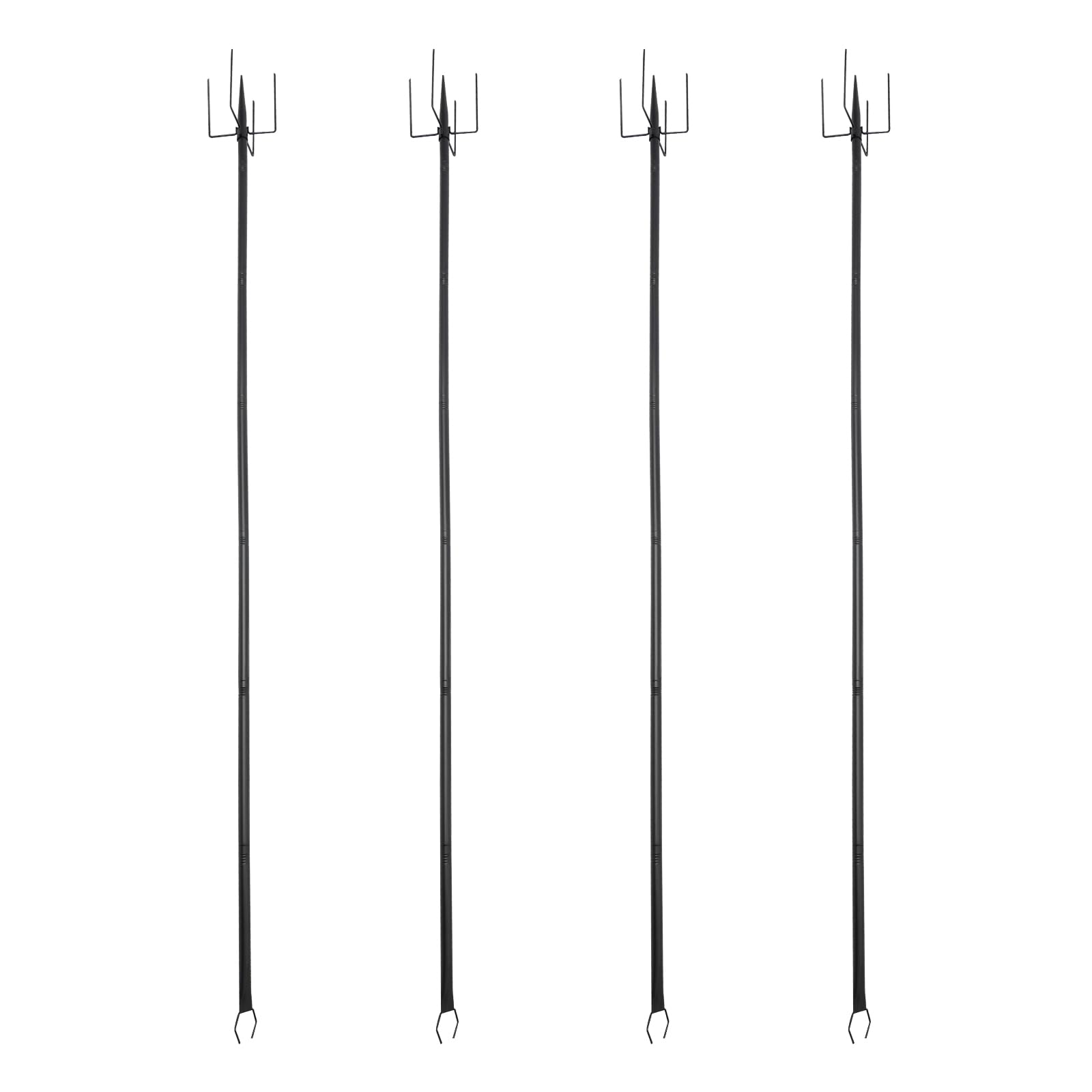 Gancho de Pastor, 4Pzs Postes de Luces de Cadena, Colgador de Pie con Base de 5 Puntas, Ajustable Estaca Jardín Resistente para Exteriores Patios Jardines Camping Iluminación Decoración