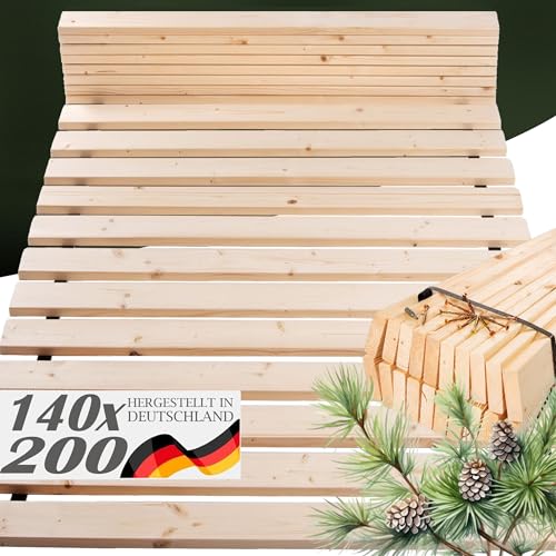 TUGA - Holztech Rollrost 140 x 200 cm 20mm 300kg Lattenrost Rolllattenrost Stabiler Bettrost Qualität aus Deutschland