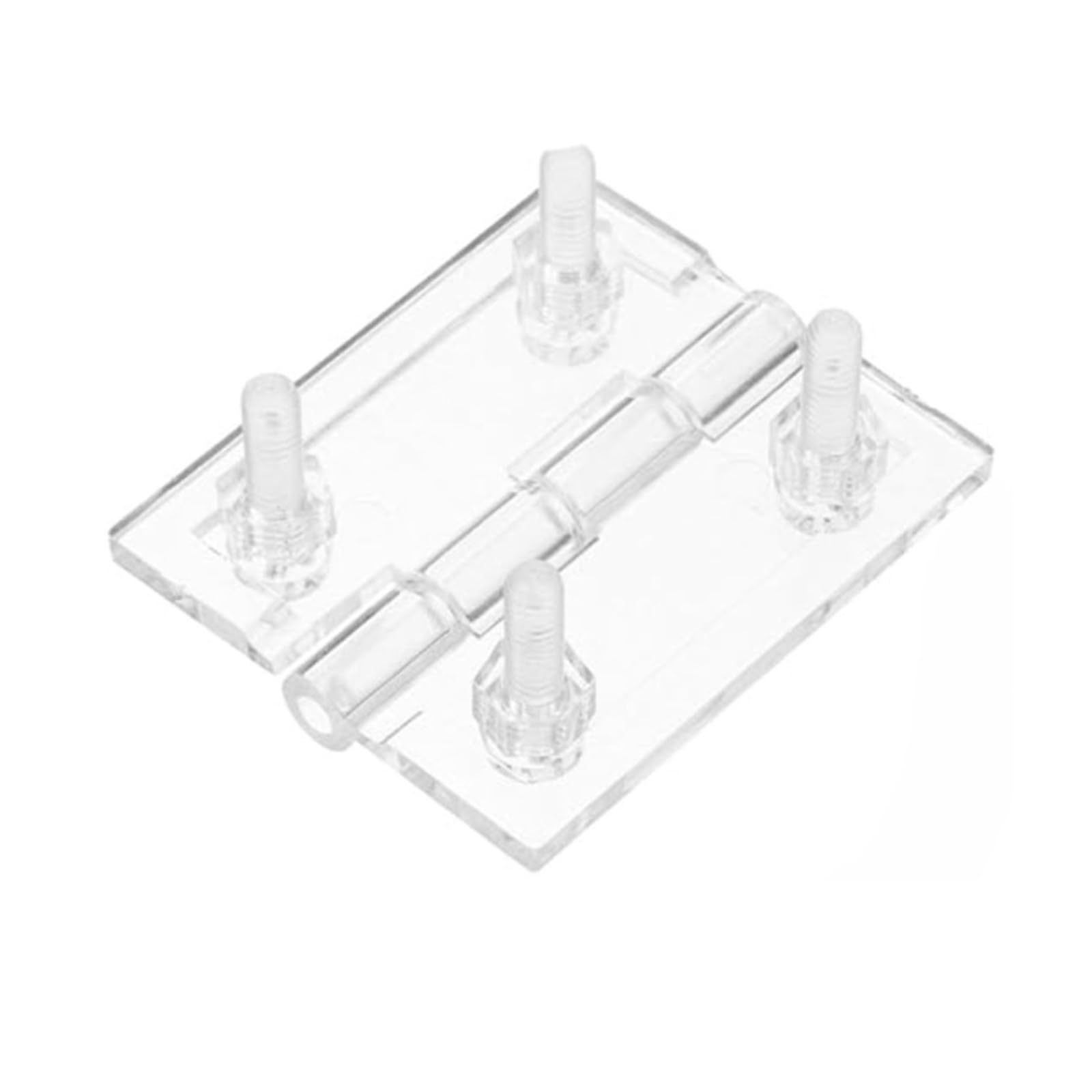 Bathroom Glass Door Hinges 10pcs 45 * 35mm with Flat Nuts with Holes Hinges Clear Plastic Continuous Piano Hinge for Cabinet Drawer
