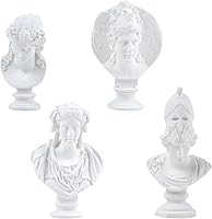 ASUNFO 4PCS Mini Greek Mythology Statues - Ariadne Athena Gorgon Pageant Resin Bust Figurines for Home Office Decor