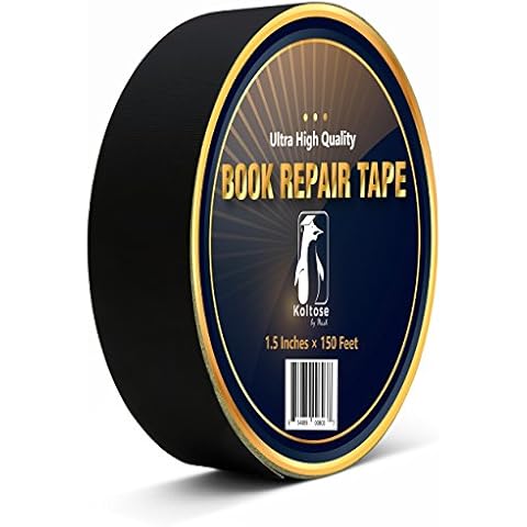 Black Bookbinding Tape, Black Cloth Book Repair Tape for Bookbinders, 3.8 cm x 45 M Cover
