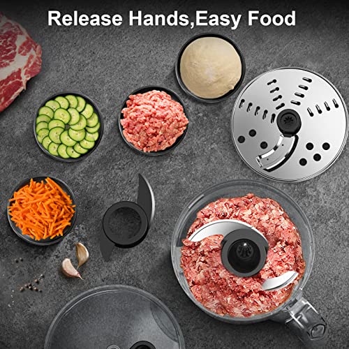 Food Processor, Anthter 600W Professional Food Processors & Vegetable Chopper, With 7 Processor Cups, Reversible Disc, Chopping Blade & Dough Blade For Chopping, Slicing, Purees & Dough #TOP2