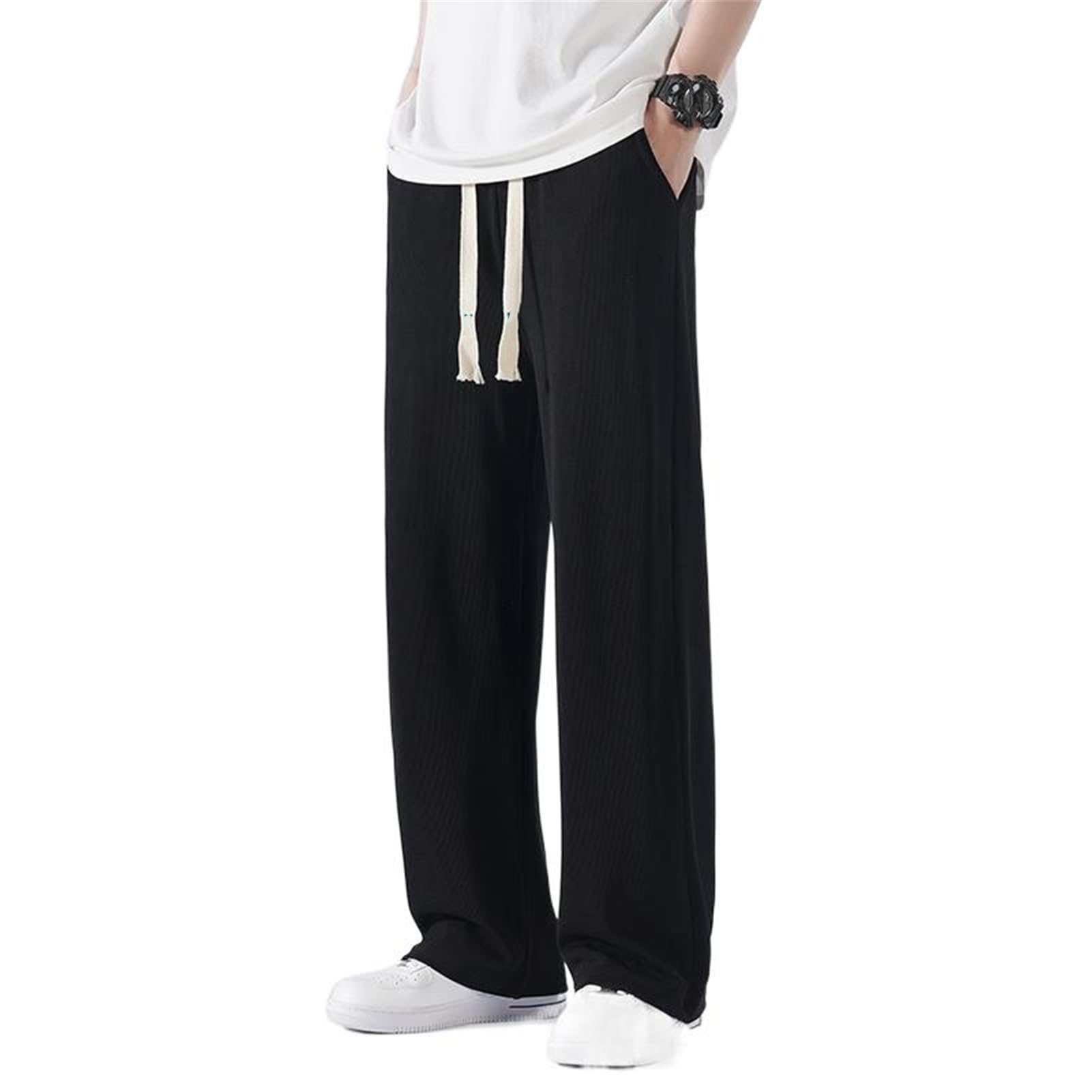 GUOYUXIAO Pantaloni Larghi Casual per Ragazzi e Uomini