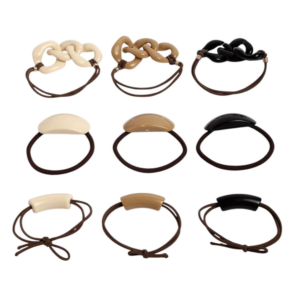 6pcs Women Hair Tie Hair Bands Elastic Rubber Band Ponytail Holder For Hair Tie Acrylic Hair Band-image-10