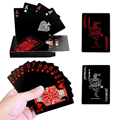 Wasserfeste Kunststoff-Spielkarten, Pokerkarte, kreatives Party-Tischspiel, Standard-PVC-Pokerspielkarten-Decks (rot und weiß) – Bild 6