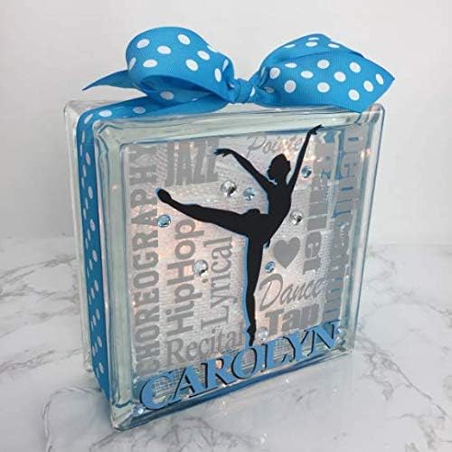 Dancer on Toe Typography GemLight Personalized with Your Name and Colors