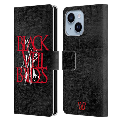 Étui portefeuille iPhone 14 Plus Black Veil Brides cuir protection