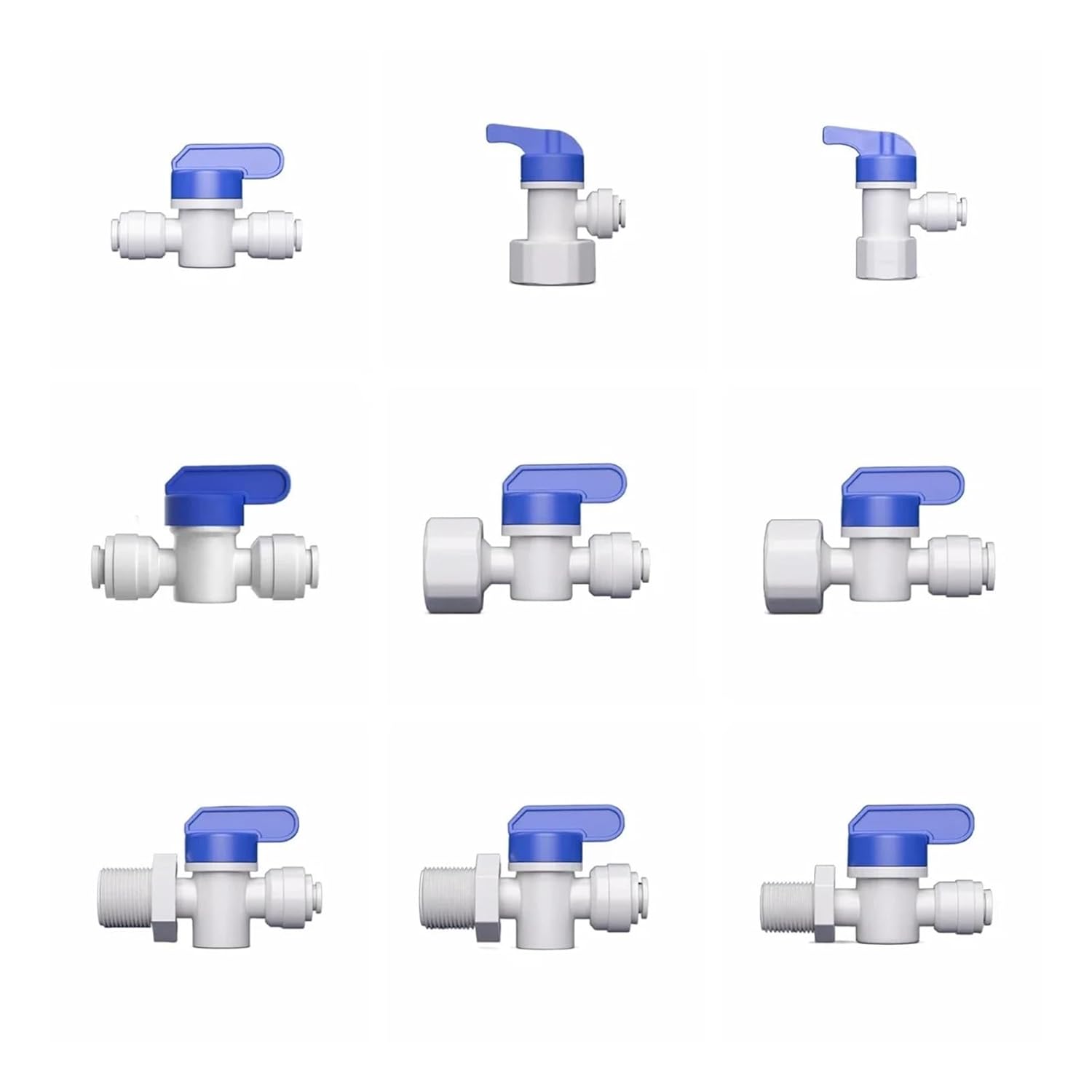 1/4 Inch 3/8 Inch Backwash Ball Valve – RO Water Filter Male to Female Thread Fitting with Quick Connector for Reverse Osmosis System Parts(W 1I4 Switch)