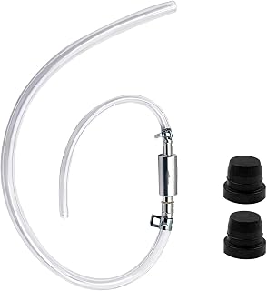 Universal Brake Fluid Deflerator Kit,Brake System Bleeding Tools,One-Way Check Valve Bleed Hose with Metal Clamp for Auto & Motorcycle Brake/Clutch System Bleeding (1 Set)