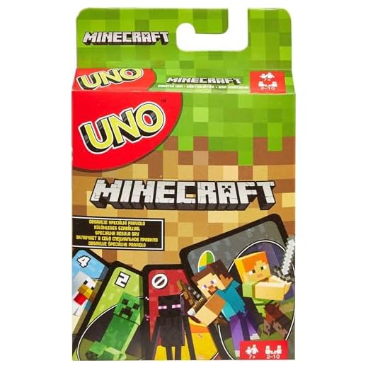Mattel Games Juego de cartas UNO Minecraft, juego de mesa para niños + 7 años (Mattel FPD61)