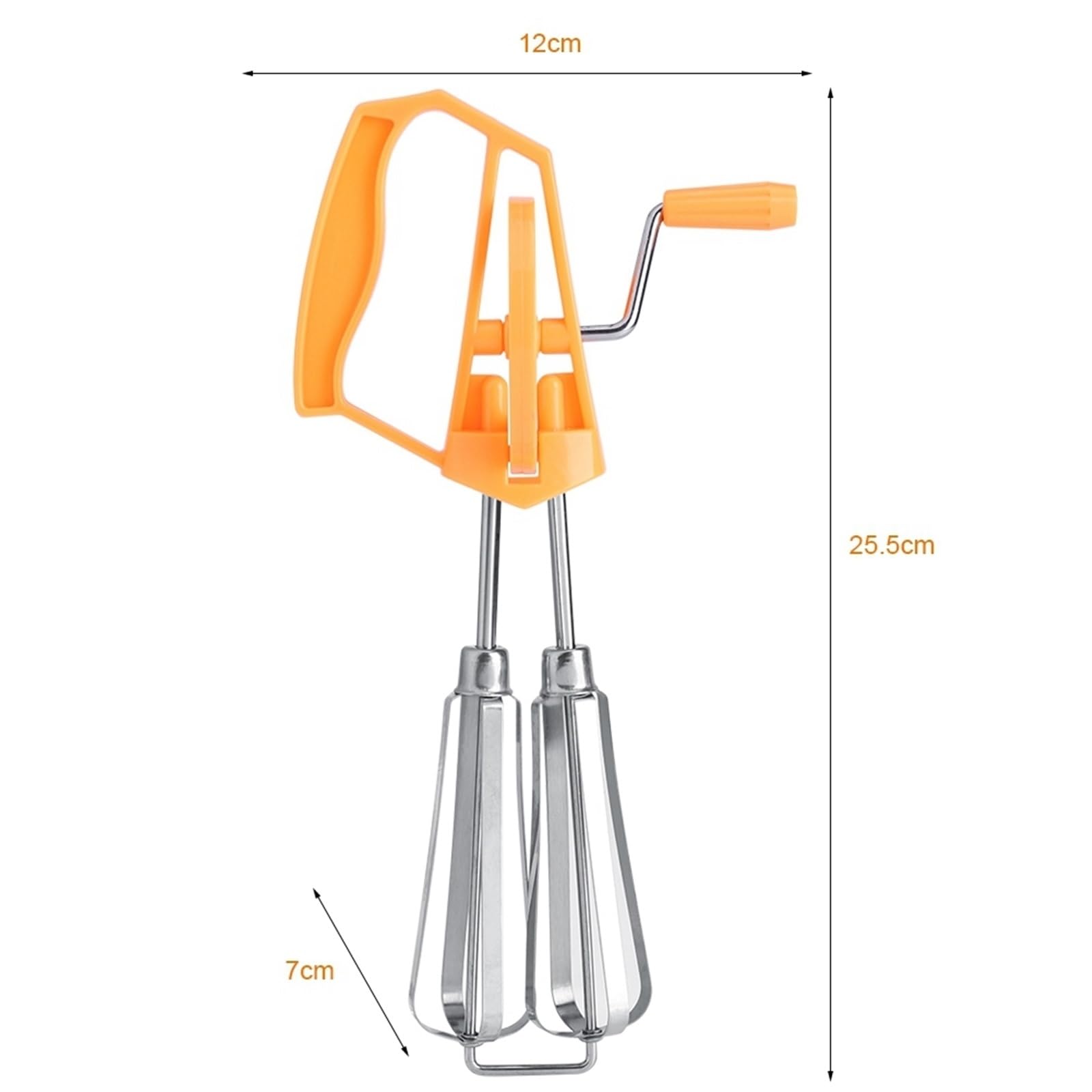 Batidor de huevos de mano de acero inoxidable, herramienta de cocina