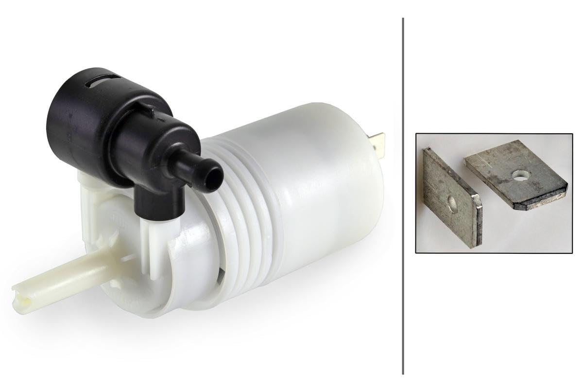 HELLA Pompa Acqua Lavaggio 12V - Doppia Pompa Per Pulizia Cristalli Auto, Portata 60l/h