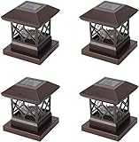 TWINSLUXES Fence Post Cap Light, LED Solar Lights for Deck Posts, Solar Post Caps Light Outdoor for