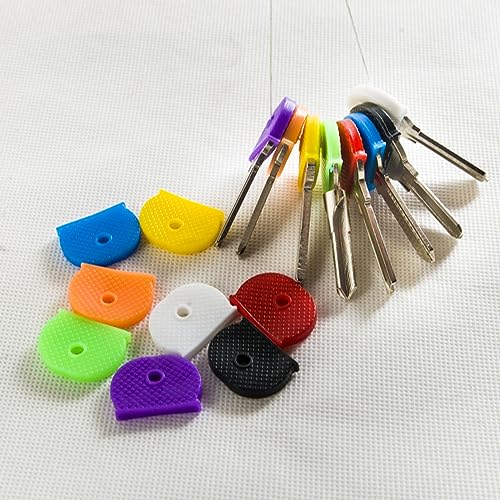 Joyangy Pack of 12 Black Rubber Key Cap Cover Tags, Key Head Protectors, Keys Identifier Label ID for Efficient House Apartment Organization Easy Identification and Use