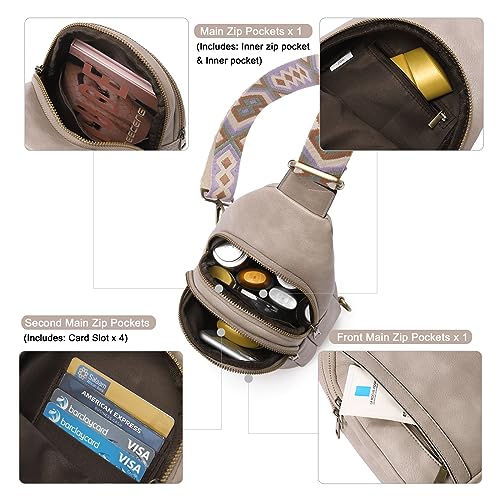 Image of CLUCI Crossbody Bags for Women Men,Leather Sling Bag Cross Body Backpack for Woman Gifts for Women Birthday Unique