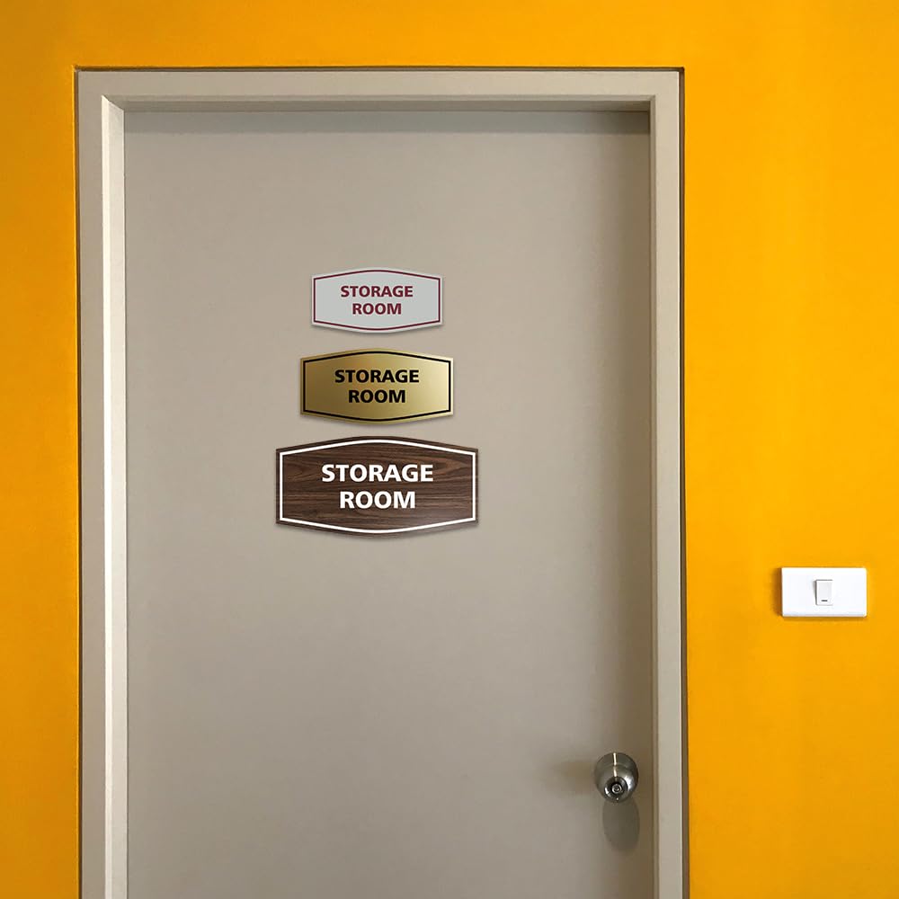 Signs ByLITA Fancy Storage Room Schild Large (4-1/2" x 9") schwarz