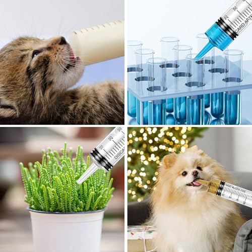 6 Stück 60ml Spritze Große Spritzen für Wissenschaftslabore Ohne Nadel für Nachfüllen und Messen Öl Klebstoffapplikator von Flüssigkeiten Füttern von Haustieren wissenschaftliche Labors