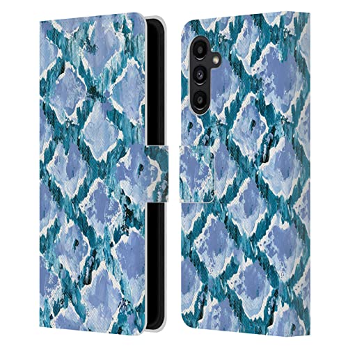Carcasa de cuero Samsung Galaxy A13 5G funda libro protectora Haley Bush Diamante Azul