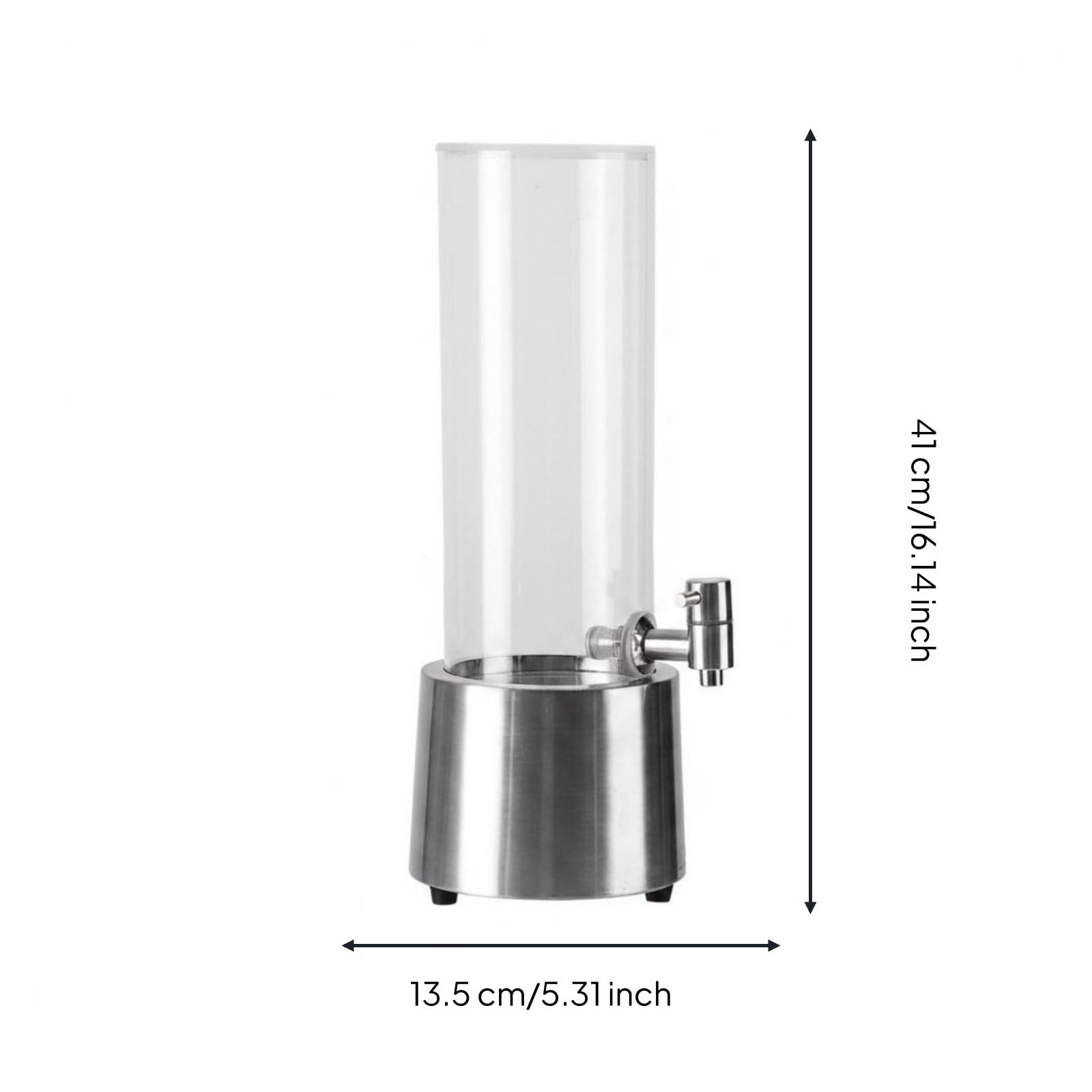 3 Litros Torre Cerveza Transparente Dispensador Cerveza Iluminado Multiuso Dispensador Torre para Bar, Sala Canto, Redondo Cilíndrico Inoxidable Luz Blanca, 3L