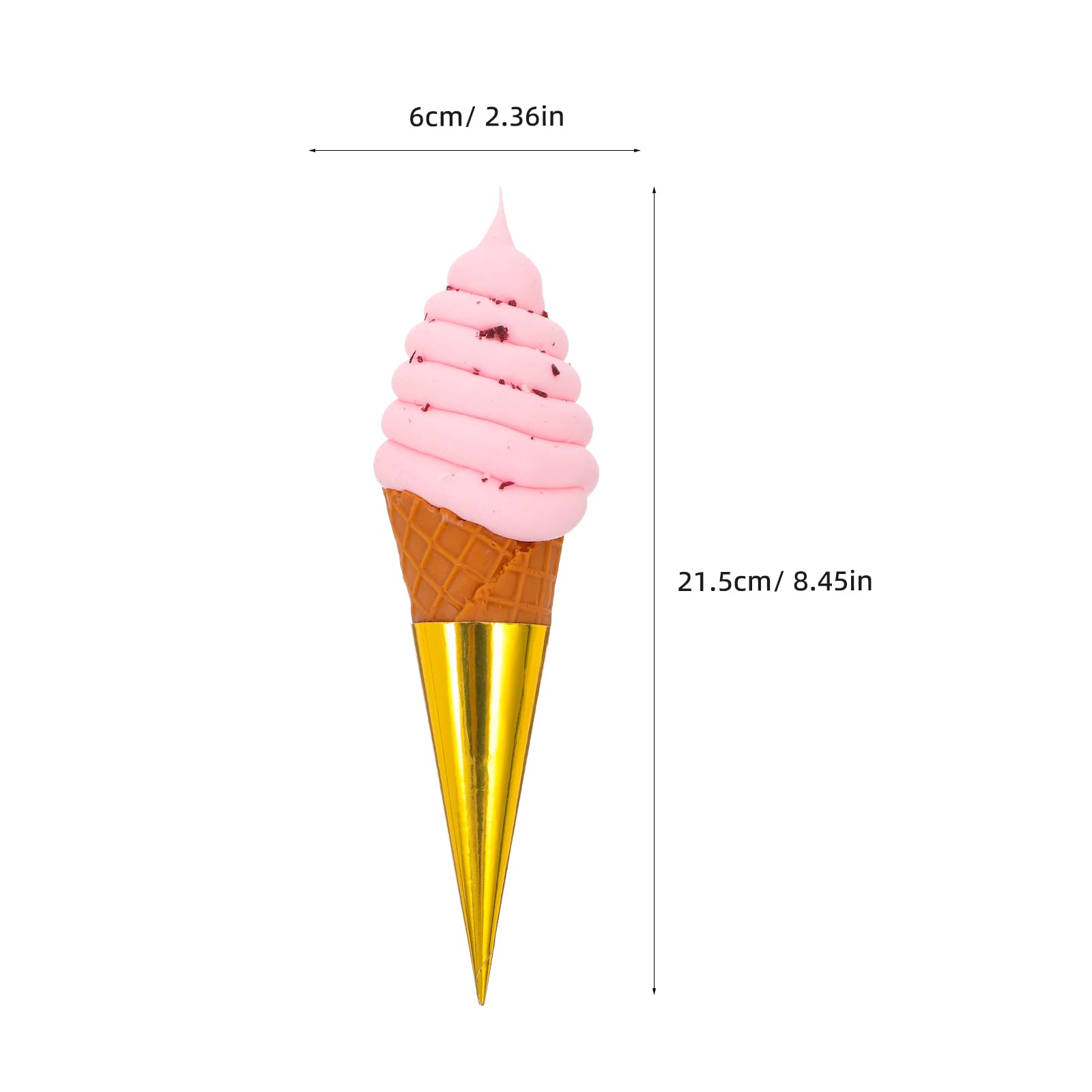 LUOZZY Fake Ice Cream Cone Artificial Dessert Model Imitation Ice Cream Decoration Photography Prop Display for Shop Restaurant - Pink