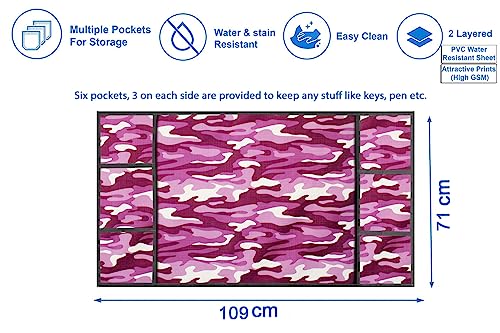 Image of The Furnishing Tree Fridge Top Cover Compatible for Samsung RR21C2H25CR /HL, 189 LTR WxL 71x109 in CM Camouflage Pattern Purple