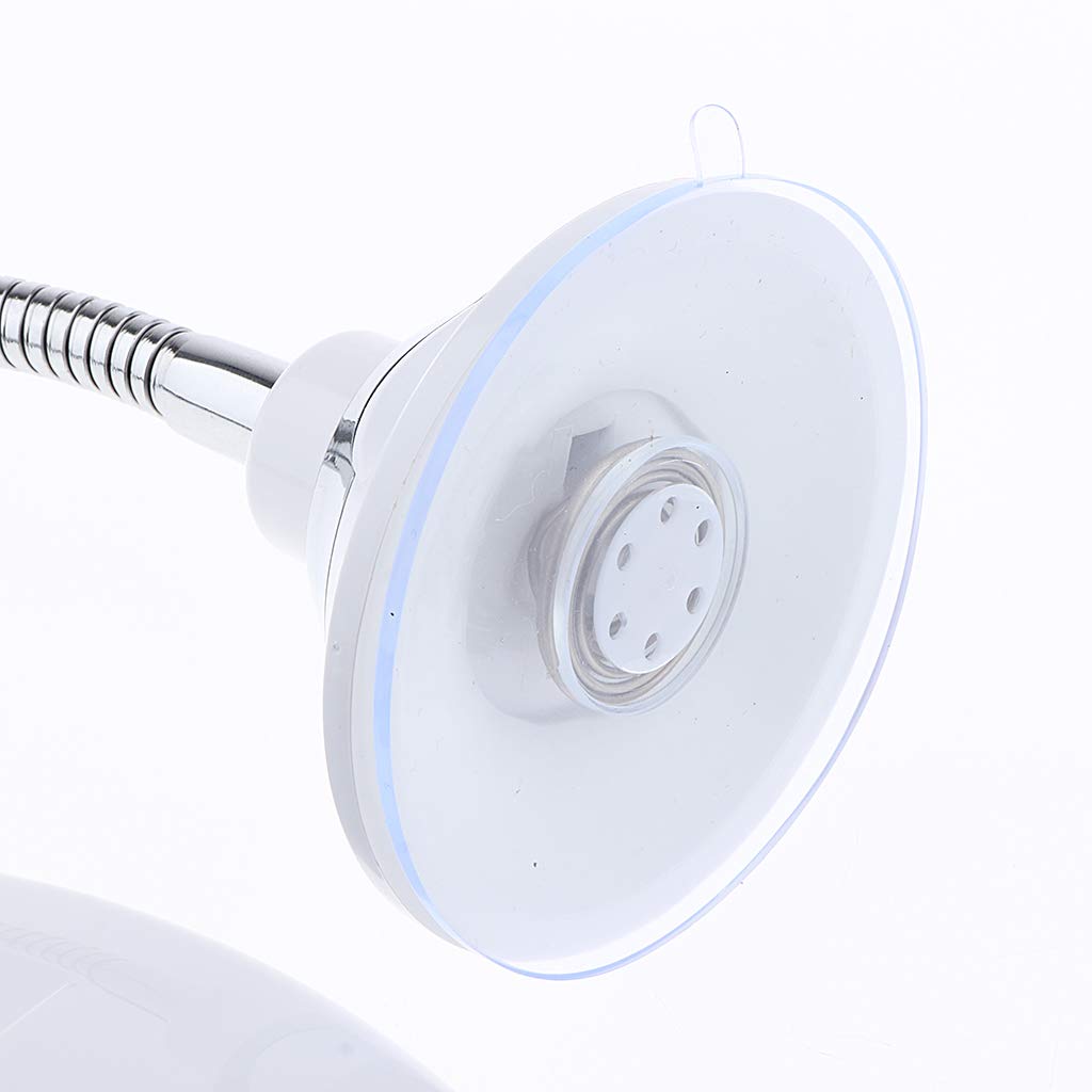 Fenteer Kosmetikspiegel LED mit Licht, 10x Vergrößerung mit Saugnapf, 360° Schwenkbar, Make-Up Schminkspiegel Beleuchtet mit Blendfreier Beleuchtung
