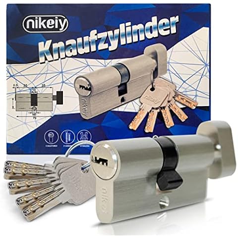 6-Stiftiger Knaufzylinder Türzylinder 35/35 - Zylinderschloss 70 mm Cover