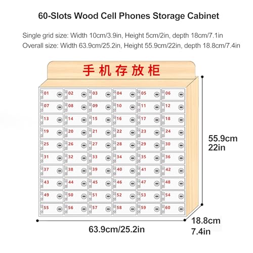 Telefono cellulare a parete in legno per scuole - Soluzione sicura per la gestione dei dispositivi e la sicurezza multi-slot per l'elettronica degli studenti