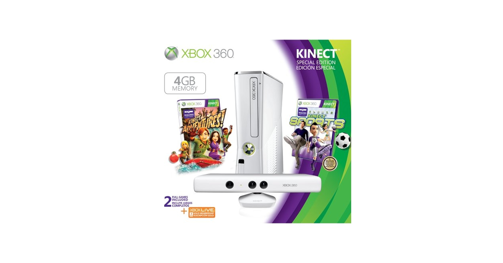 【ほぼ新品】Microsoft  XBOX 360 4GB + KINECT Amazon.com: Xbox 360 Slim 4GB with Kinect (Renewed)