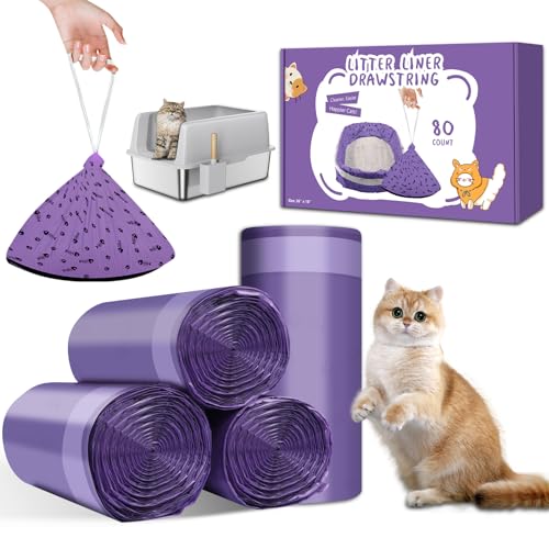 Kitcanis 80 forros de arena para gatos para caja de arena automática, 40 bolsas, color blanco