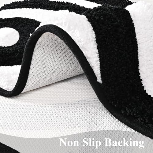 QJHOMO Geometric Striped Bath Mat