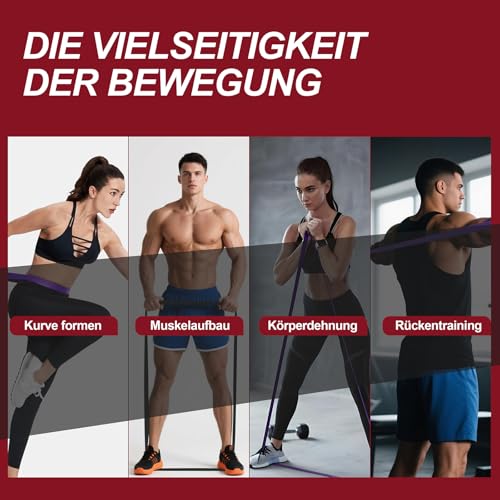 Vleox Fitnessbänder Widerstandsbänder mit 4 Stufen, Resistance Bands – Ansicht 5