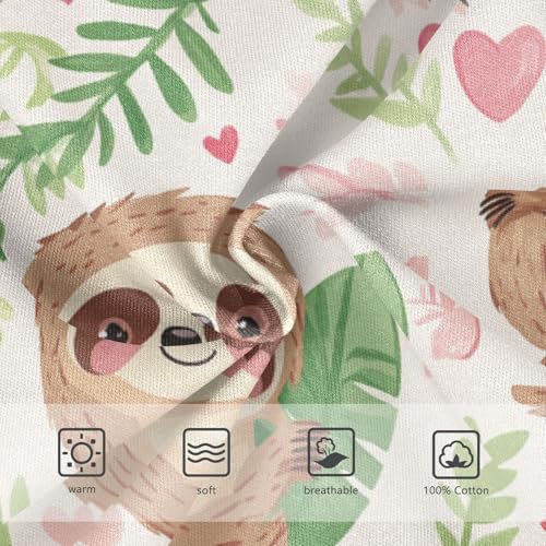 Wusikd Cute Sloths Hearts Boys' Underwear Cotton Boys Briefs Soft Toddler Underwear 2T3