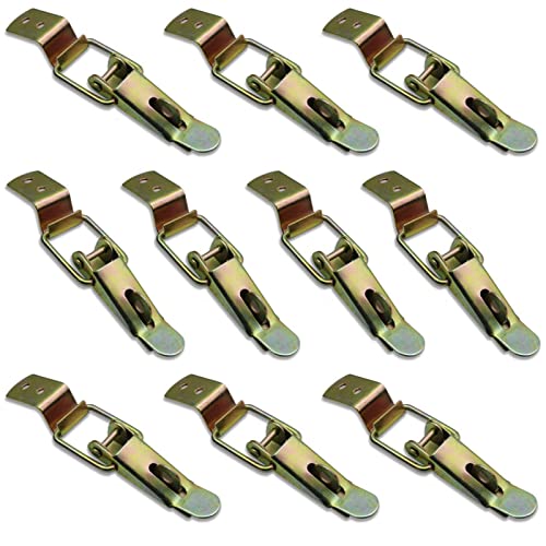 10 Piezas Cierre de Palanca, Palanca Pestillo, Abrazadera de Palanca, Para Cajas de Herramientas, Cajas, Maletas(Galvanizado amarillo) Cover