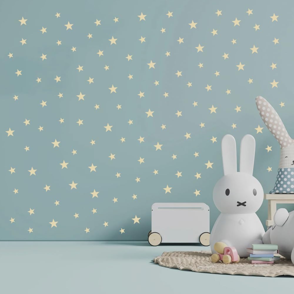 Autocollants muraux en vinyle beige de différentes tailles pour chambre d'enfant