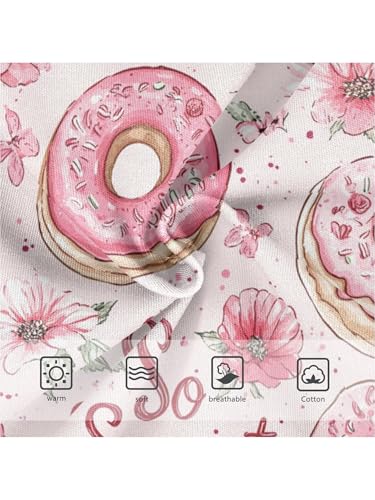 ZZKKO Sweet Donuts Pink Flowers Girls Underwear Toddler Panties for Girls Comfort Brief Size 2-8T3