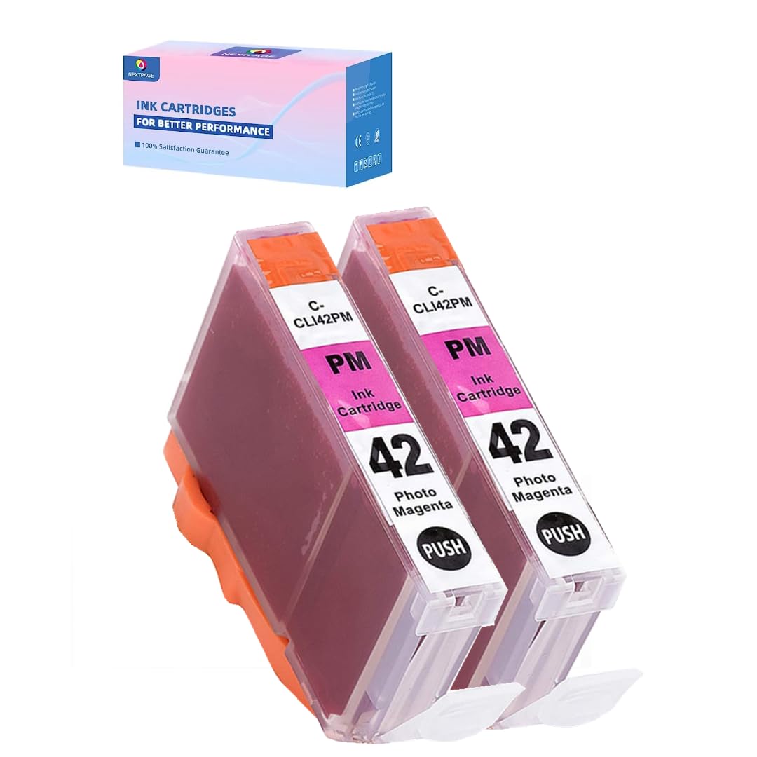 NEXTPAGE CLI42PM CLI42 Photo Magenta Ink Cartridges Replacement for CLI-42 CLI 42 Work with Pixma Pro-100 Pro 100 Pro-100S Printer (CLI42 PM 2 Pack)