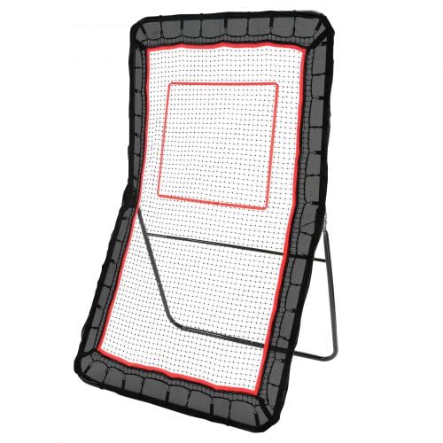 Lacrosse Rebounder for Backyard, 4x7 Ft Volleyball Bounce Back Net, Pitchback Throwback Baseball Softball Return Training Screen, Adjustable Angle Shooting Practice Training Wall with