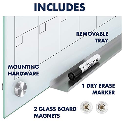 Quartet Magnetic Whiteboard Calendar, Glass Dry Erase White Board Planner, 4' X 3', White Surface, Frameless, Infinity (Gc4836F) #TOP7