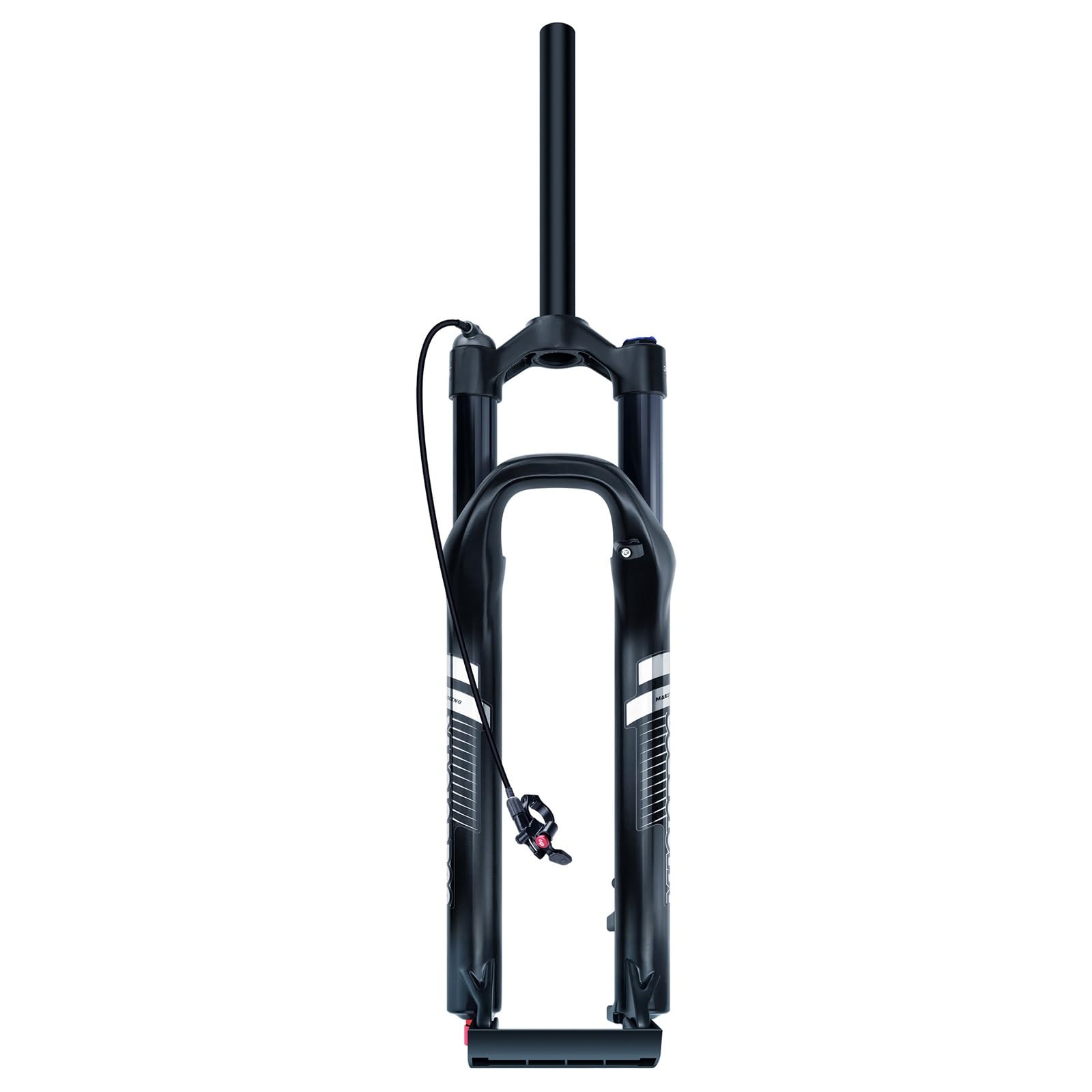 WIQUYBML Mountain Bikes Fork 26/27.5/29inch Suspension Air 1-1/8" Straight/tapered Travel 120mm Disc Brakes Bike Front Forks 9 * 100mm QR Manual/Remote Rebound Damping(Straight-remote,BLACK26)