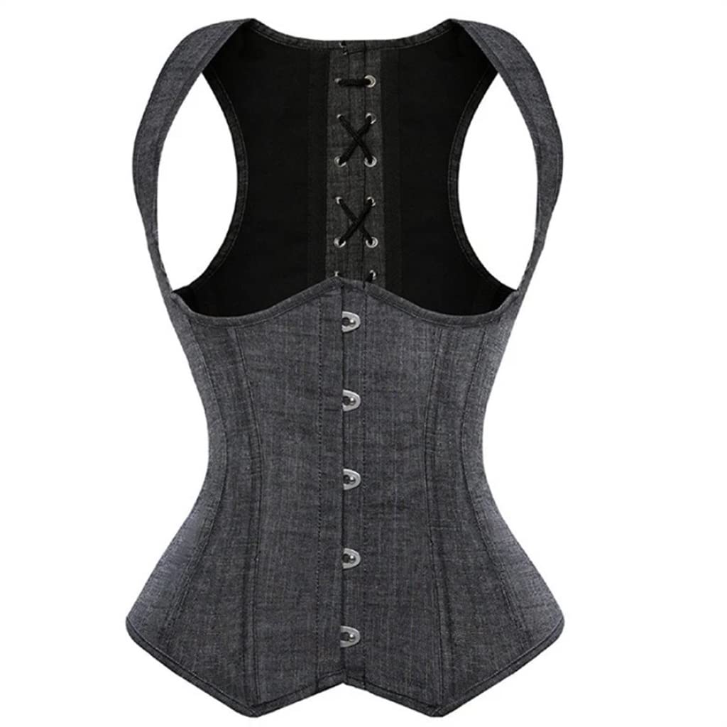 CCXXYGWJ Plus Size Fashion Straps Steel Boned Women Vest Slimming Waist Body Shapewear Corset