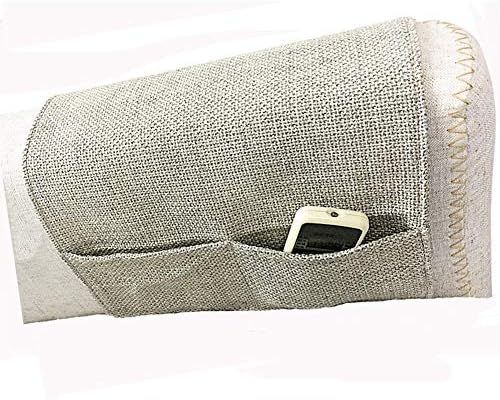 JINTN Linen Sofa Armrest Organiser Armrest Caddy Pocket Organizer Recliners Sofa Couch Arm Chair Caddy TV Remote Control Holder Organizer Cell Phone Book Sofas Tidy Armchairs Caddy Sofa Organiser - Image 3