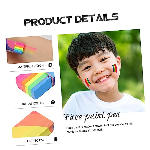 ifundom 3 Pecas Caneta Para Pintura Facial Infantil Pintura De Maquiagem Corporal Orgulho Pintura Fa