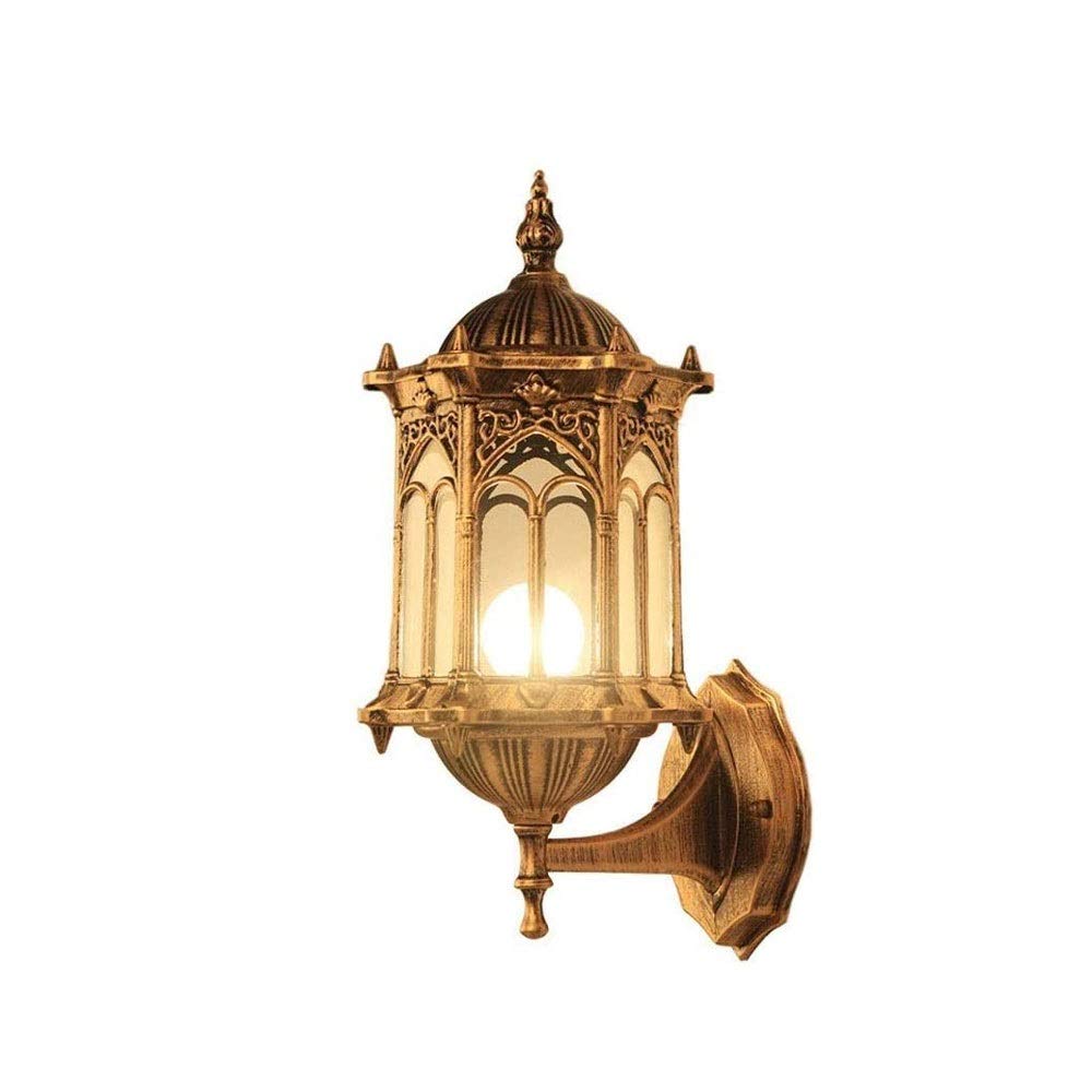 HPTHLY Wall Mounted Light Wall Lamp Classic Brass Color Rustic Waterproof Traditional Outdoor Wall Light Hallway Winter Garden Balcony Porch Wall Lamp Wall S