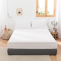 Vista 76 de Simple&Opulence Linen Fitted Sheet (1 Piece) - 14 Inch Deep Pocket Mattress Cover Natural Flax Cotton Blended Soft Breathable Bedding - Linen, Full