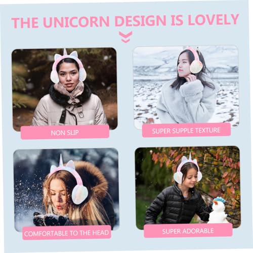 Orejeras protectoras cálidas de invierno para niñas de unicornio 3