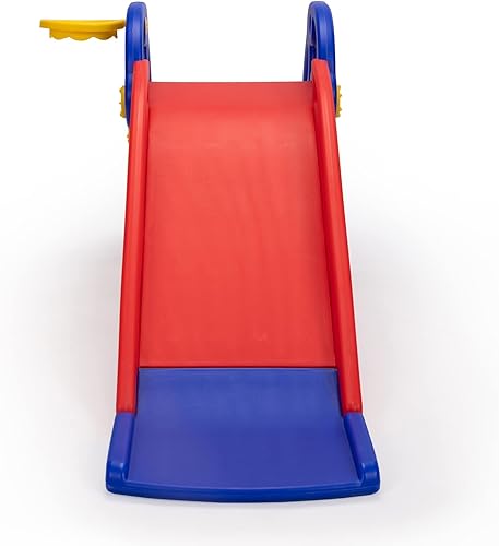 Miniatura 4 de Tobogán escalador independiente para niños de 1 a 3 años, juego de juguete deslizante para interiores y exteriores con aro de baloncesto y pelota