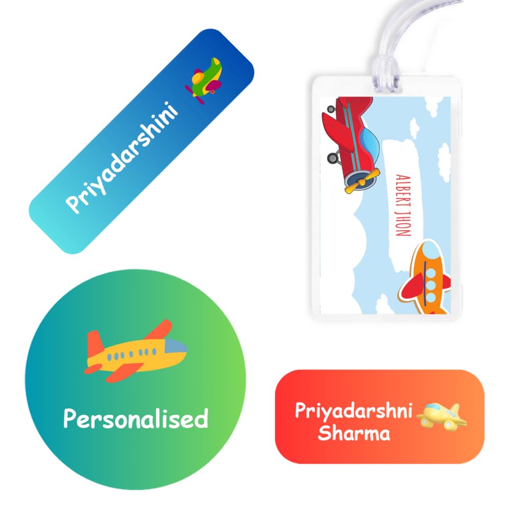 Yellow Nuts Personalized Name Stickers Kids Waterproof Water Bottle Lunch Box 72 Pcs School Bag Lugagge Tag Labels Notebooks Laptop Journals