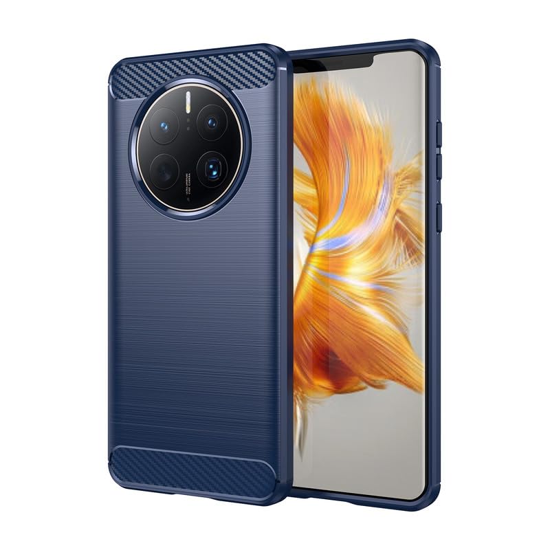 Image of Hybrid Carbon Fiber Back Case for Huawei Mate 50 Pro (Blue)