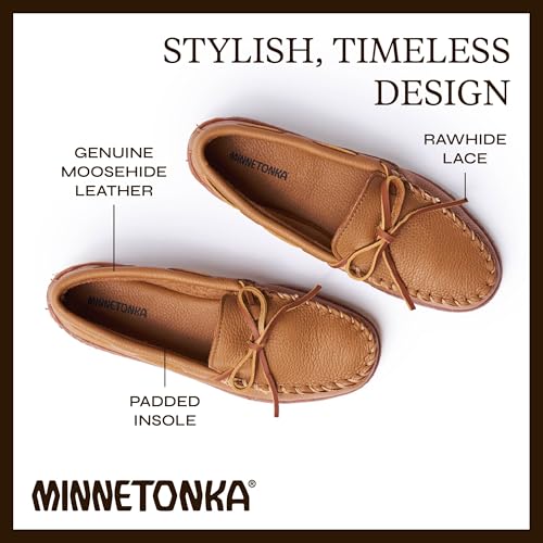 Minnetonka Herren Moosehide Classic Mocassins, Schwarz, 43 1/3 EU